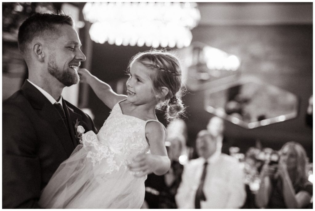 The groom dances with his stepdaughter