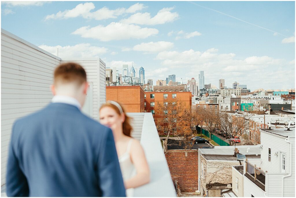 A bride and groom exchange vows at a self-uniting ceremony in Philadelphia.