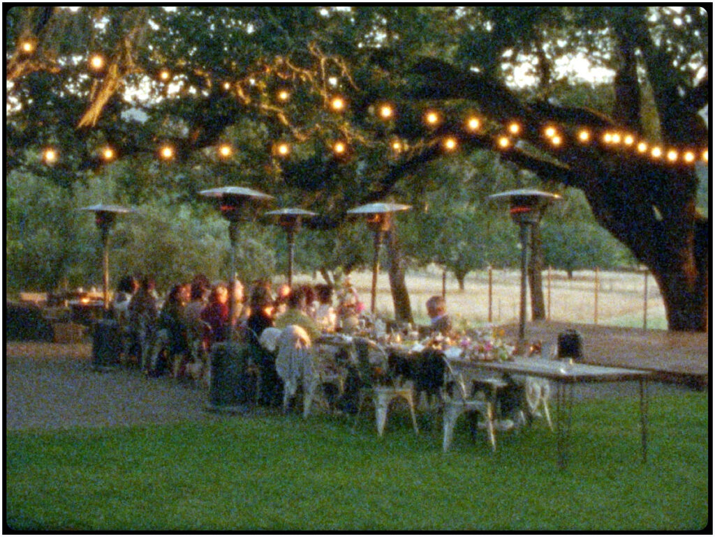 Guests eat dinner at Beltane Ranch in Sonoma, CA