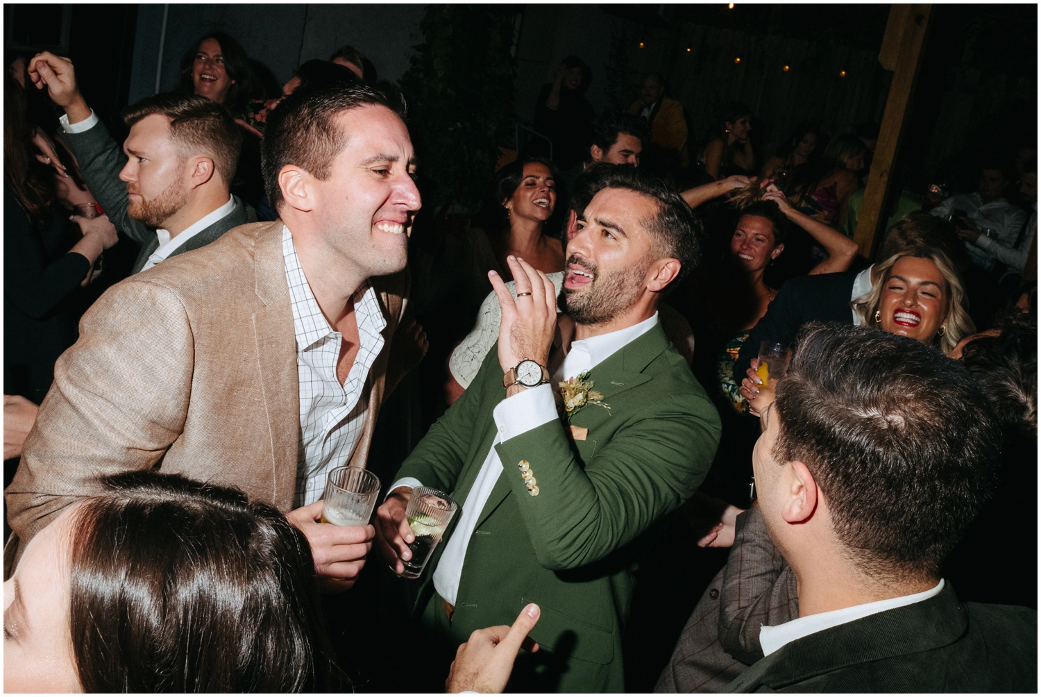 The groom dances with guests at his wedding at Martha Philadelphia.